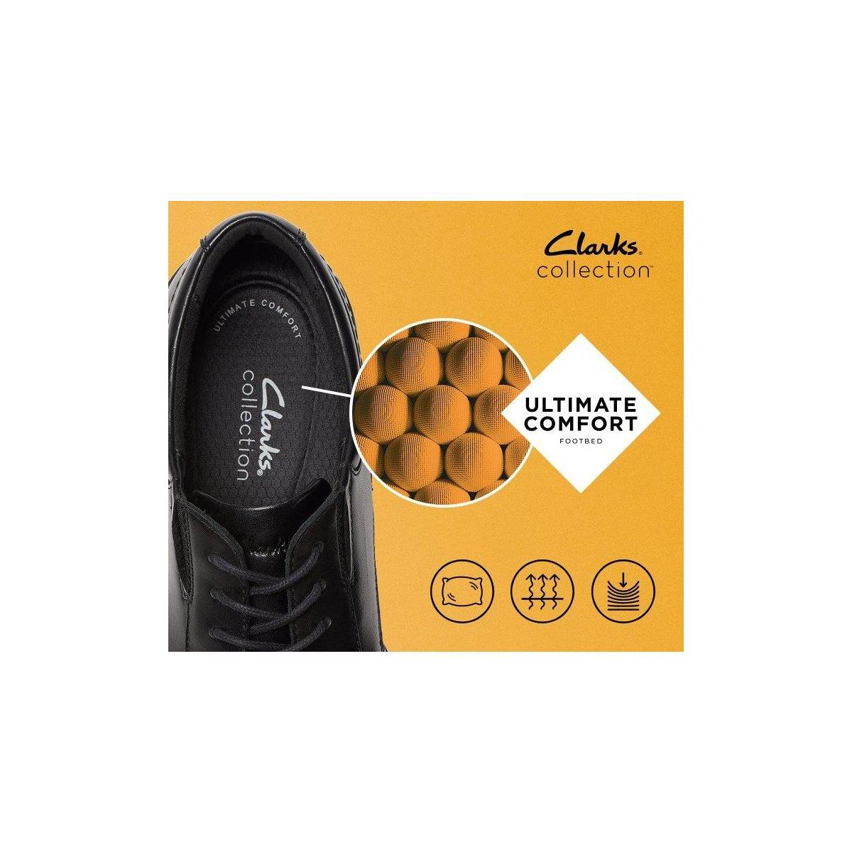 Clarks Mens Dresslite Cap Black Leather Shoes - thumbnail 8