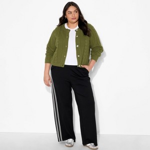 Women's Crewneck Heritage Cable Cardigan - Wild Fable™ - 1 of 3