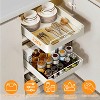 NewHome"Pull-Out Cabinet Organizer, Stick-On Carbon Steel Slide-Out Shelf for Kitchen, Bathroom, 11.93"x16.61" Creamy White - 4 of 4