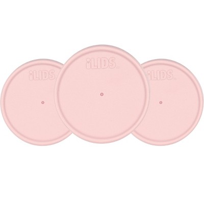 iLIDS 3pk Regular Mouth Storage Lid - Pale Pink