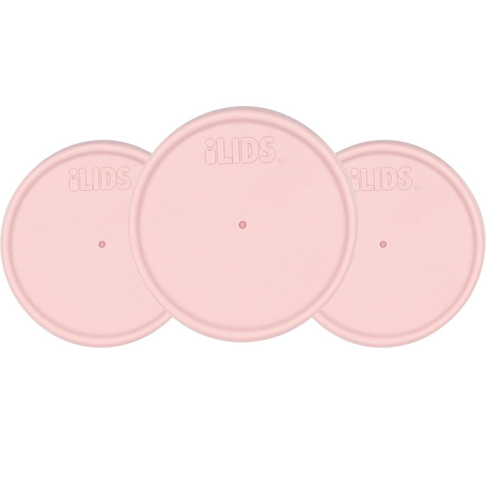 Photos - Glass iLIDS 3pk Regular Mouth Storage Lid - Pale Pink