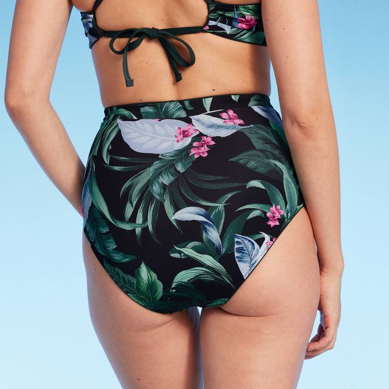Women&#39;s Tropical Print Reversible Extra High Waist Medium Coverage Bikini Bottom - Kona Sol&#8482; Multi, 3 of 8