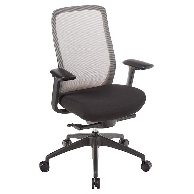Eurotech Vera Ergonomic Executive Office Desk Chair w/ Satellite Tan Mesh Back & Black Fabric Seat Cushion, Adjustable Height, Depth, Recline, & Arms