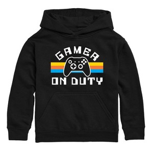 - Instant Message - Gamer On Duty-Toddler and Youth Pullover Fleece Hoodie - 1 of 4