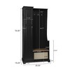 Hall Tree With 3 Coat Hooks, 2 Adjustable Laminates, , Modern Entryway Multifunctional Storage Cabinet For Entrance, Hallway, Living Room, Black - 4 of 4