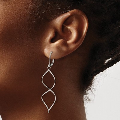 Chisel Stainless Steel Polished Twist Dangle Leverback Earrings