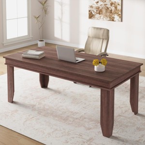 70.87" Rectangular Dining Table, for 6-8 People, Office Table, Kitchen Desk with Sturdy v-Legs, Conference Desk - 1 of 4