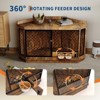 51.3" Corner Dog Crate Furniture with Rotating Feeder, Decorative Dog Crates Dog Cage TV Stand - 2 of 4