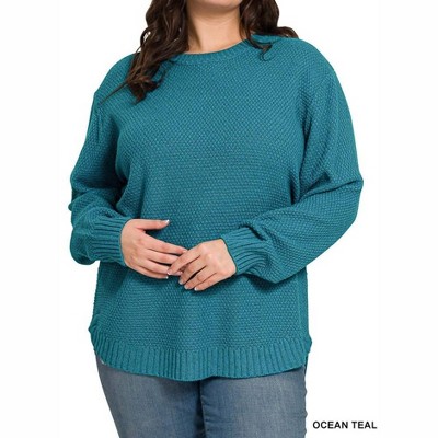 Women's Brooklyn Round Neck Sweater Plus - ZENANA