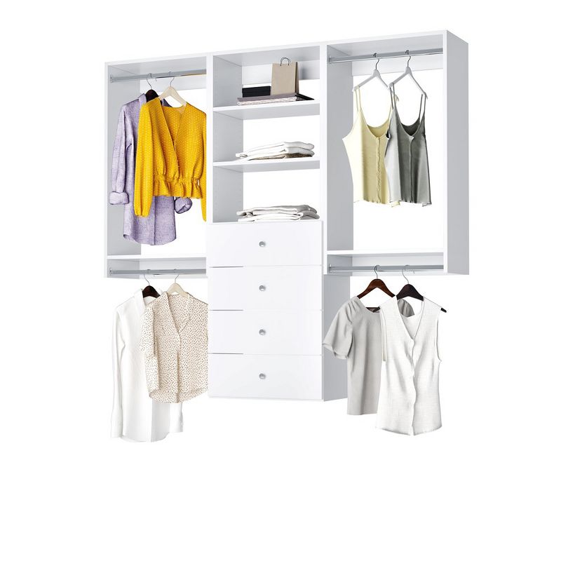 Modular Closets Built-in Closet Kit With Shelves, Drawers & Hanging, 2 of 7