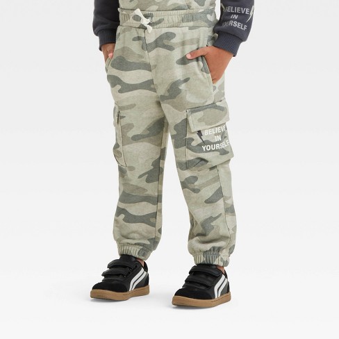 Grayson Mini Toddler Boys French Terry Pull on Cargo Jogger Pants Green Target