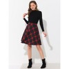 INSPIRE CHIC Women's Christmas Plaids Vintage Tartan Elastic Waist Knee Length A-Line Skirt - 3 of 4