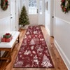 Christmas Area Rug, Tree Snowman Reindeer Print, Washable, Non-Slip, Holiday Indoor Living Room - 4 of 4