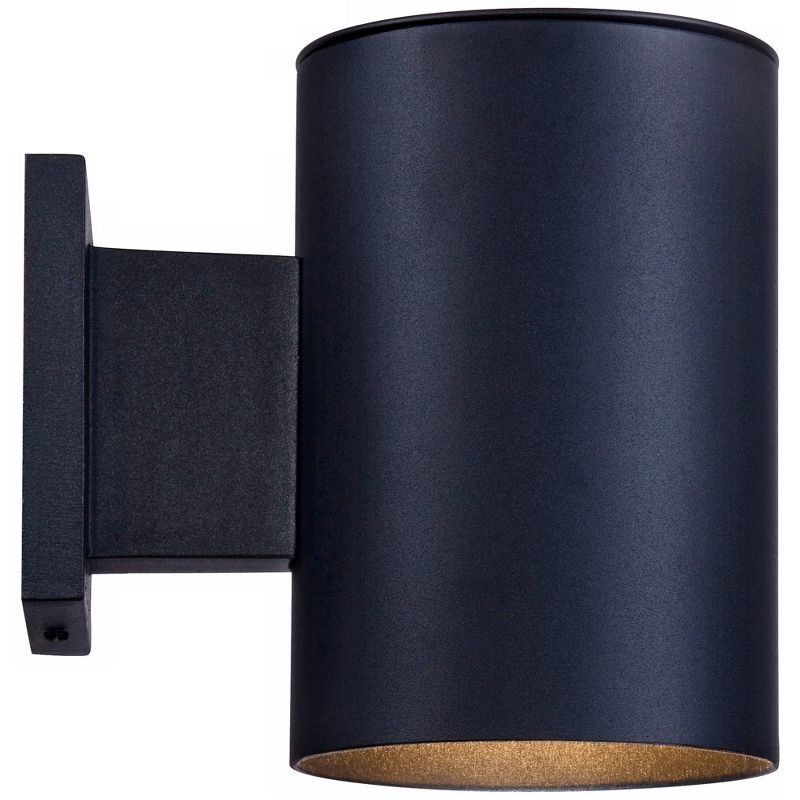 Possini Euro Design Modern Outdoor Wall Light Sconce Black Metal Hardwired 5" LED Fixture for Bedroom Bathroom Vanity Living Room, 5 of 7