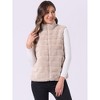 INSPIRE CHIC Women's Stand Collar Fully Lined Sleeveless Faux Fur Fluffy Zip Vest - 4 of 4