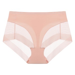 Agnes Orinda Women's Laser Cut Mesh Soft High-Rise Brief Solid Stretchy Underwear - 1 of 4