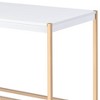NicBex Home Office Desk 42" Modern Writing Desk with 2 Sockets, 2 Ports, Wooden Desktop and Gold Metal Legs for Office, Study, Living Room - 3 of 4