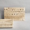 Aoibox Natural Smooth Real Marble Soap Dish with Draining Holes, Facial Sponge Holder, Bathroom Makeup Sponge Tray in Beige Travertine - 2 of 4