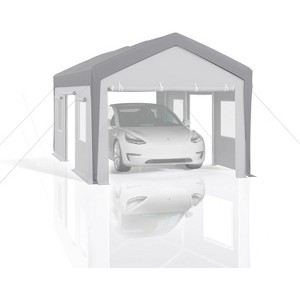 COZONY Heavy-Duty Carport Canopy Cover, Waterproof UV Resistant PE Fabric Shelter Top for Vehicle Outdoor Protection - 1 of 4