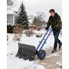 COZONY Heavy Duty Snow Shovel with Wheels, Metal Snow Pusher with Angled Blade & Adjustable Handle for Driveway, Sidewalk, Pavement & Doorway - 4 of 4