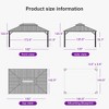 PURPLE LEAF Outdoor Gazebo Aluminum Frame Galvanized Steel Double Roof Patio Hardtop Gazebo with Curtains and Netting for Patio Lawn and Garden - 3 of 4