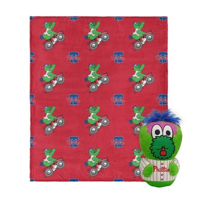 MLB Philadelphia Phillies Mascot Silk Touch Throw Blanket and 11" Plush