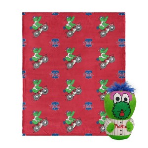 MLB Philadelphia Phillies Mascot Silk Touch Throw Blanket and 11" Plush - 1 of 3