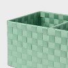 Woven Plastic 3 Compartment Bin Green - Brightroom™ - 3 of 3