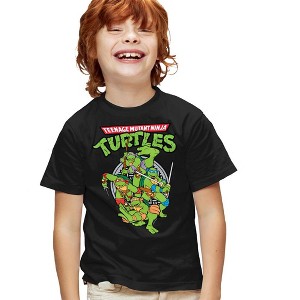 Teenage Mutant Ninja Turtles Group Kids T Shirt For Youth, Black - 1 of 4