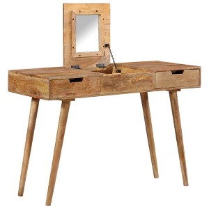 vidaXL Dressing Table 44"x17.7"x29.9" Solid Mango Wood - 1 of 4
