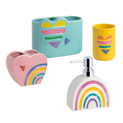 Turquoise Ceramic Rainbow Hearts Kids' Organizer