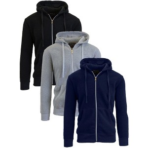 Galaxy By Harvic Boy's Slim Fit Fleece Lined Zip Up Hoodie-3 Pack - 1 of 4