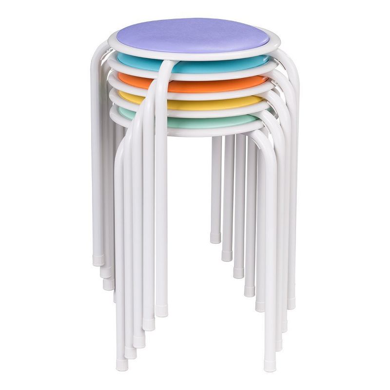 Yaheetech Padded Stackable Stools Metal Stools, Pack of 5, 1 of 2