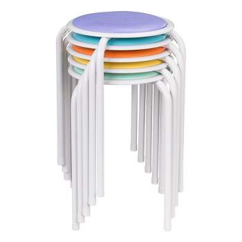 Yaheetech Padded Stackable Stools Metal Stools, Pack of 5