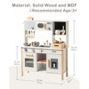 ROBOTIME Play Food and Toy Kitchens, Wooden Kitchen Playset with Cookware Accessories and Plenty of Play Features for Toddlers, Beige, 23.8"*11"*36.2" - 4 of 4