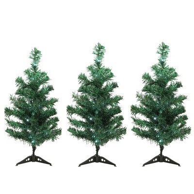 Northlight Set of 3 LED Lighted Christmas Tree Driveway or Pathway Markers Outdoor Decorations