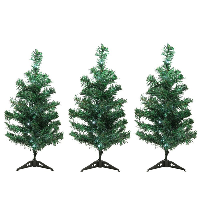 Northlight Set of 3 LED Lighted Christmas Tree Pathway Markers Outdoor Decorations, 1 of 4