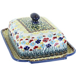 Blue Rose Polish Pottery M080 Manufaktura Large Butter Dish - 1 of 3