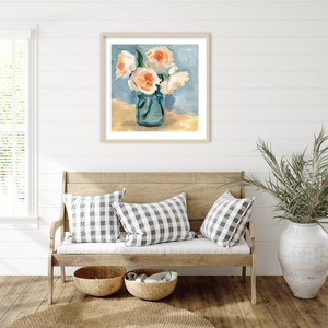 Amanti Art Peonies in Mason Jar II by Victoria Barnes Framed Wall Art Print - 1 of 4