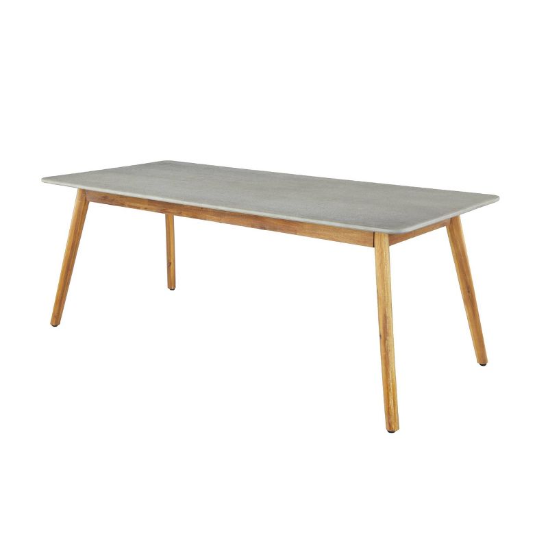 Mid-Century Rectangular Concrete Outdoor Dining Table Brown - Olivia &#38; May, 1 of 22
