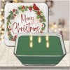 Courtside Market Cardinal and Holly Wreath 6.5x6.5 Artboard Lid & 20oz Candle Set - 4 of 4
