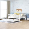 NicBex Full Size Daybed, Wooden Day Bed with Trundle, Sofa Bed Frame with Fence Guardrails - 2 of 4