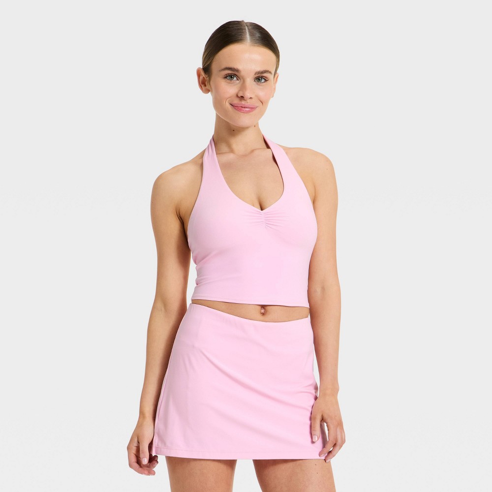 Women's Halter Support Tank Top - JoyLab™ Light Pink L