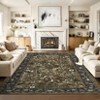 Washable Rugs for Living Room Non Slip Botanical Floral Bedroom Carpet Non-Shedding Low Pile Floor Cover Ultra-Soft Indoor Carpet for Kitchen - 2 of 4