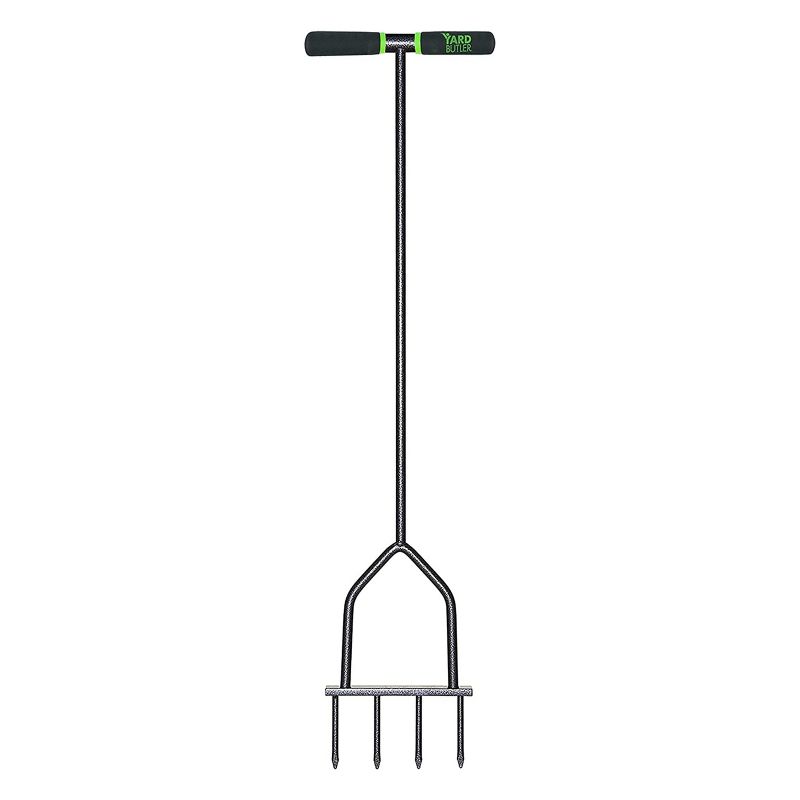 Yard Butler IM-7C Multi Spike Lawn Aerator - Spike Grass Aerator Lawn Tool, Manual Hand Tiller for Garden and Soil - 37 Inches, 1 of 8