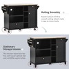 Kitchen Island Cart with Storage Cabinet and Two Locking Wheels - 2 of 4