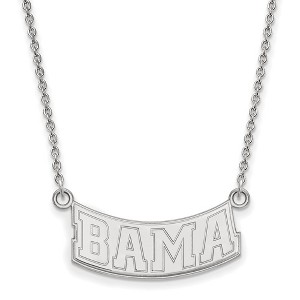 Black Bow Jewelry 14k White Gold Alabama Crimson Tide NCAA Necklace 18 Inch - 1 of 4