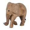 Sagebrook Home 8" Wooden Elephant Decor - Contemporary Rustic Brown Elephant Statue for Home or Office Decor - Decorative Animal Elephant Sculpture - 2 of 4