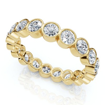 Pompeii3 2Ct Bezel Set Diamond Eternity Wedding Ring 14k Gold of Platinum Lab Created