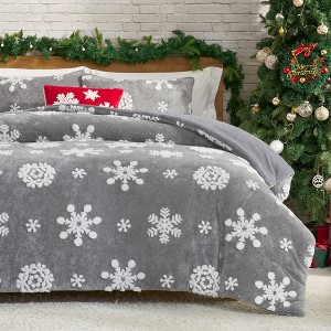 Amelie Home 3 Pieces Plush Comforter Set, Ultra-Soft Winter Bedding - 1 of 4